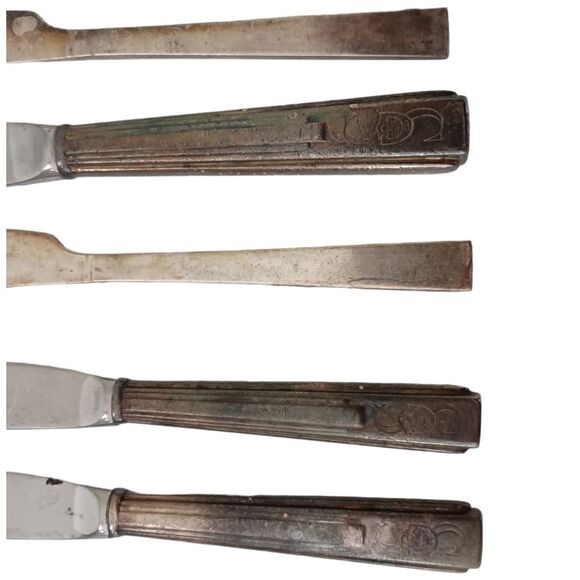 Vintage Sheraton Hotel Flatware Silver Plate Logo Knives Knife Set Of 5 Mixed. - Picture 11 of 15